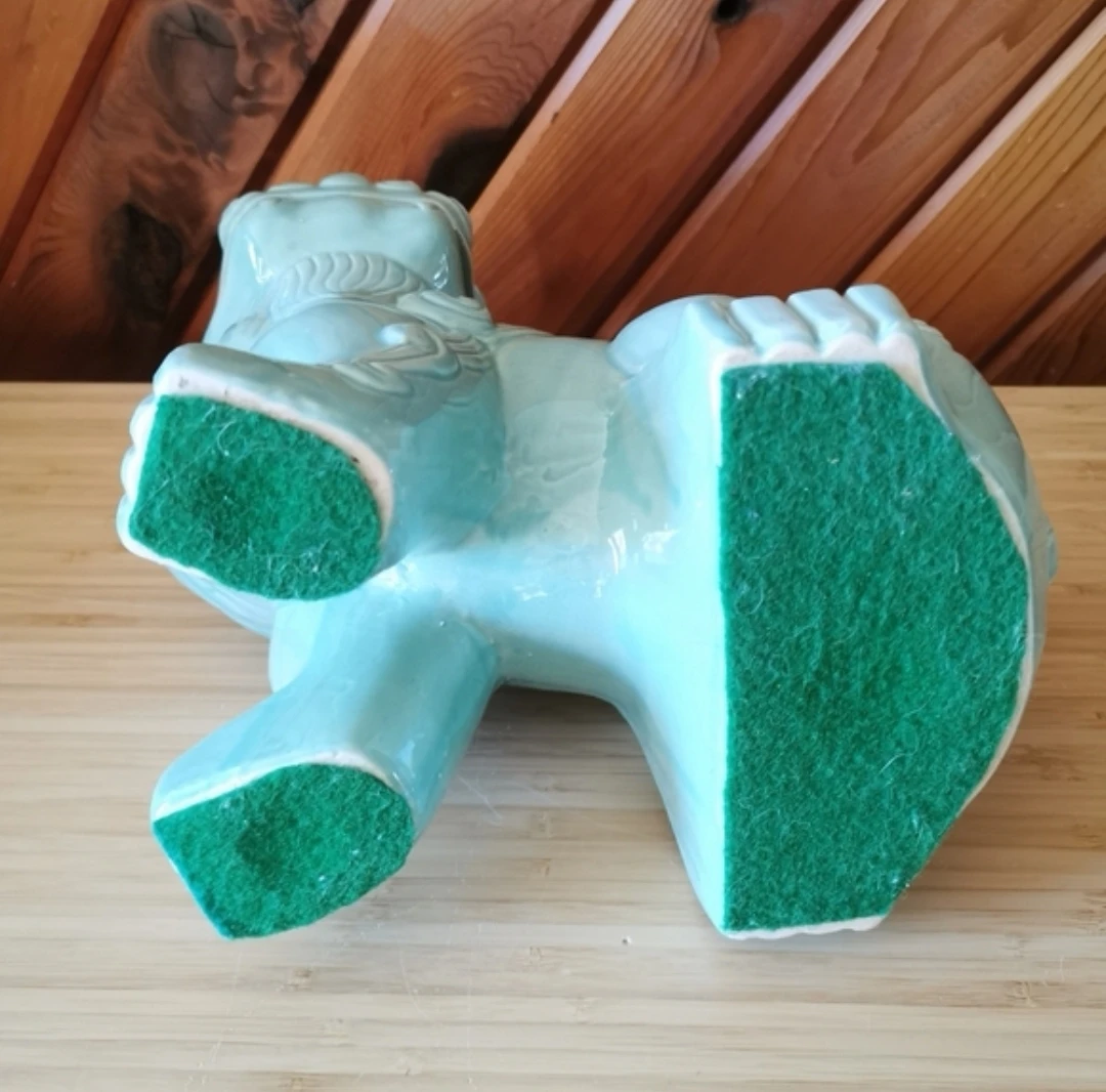 Vintage Large Ceramic Foo Dog Imperial Guardian Lion 9" Figurine - photo 5