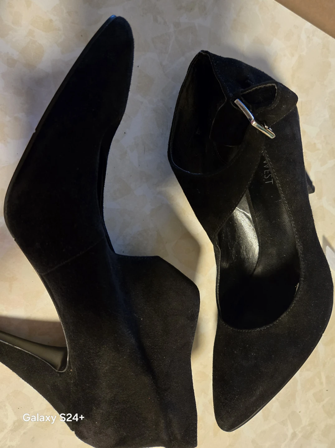 Nine West Black Suede Heels - Size 7.5 - photo 2