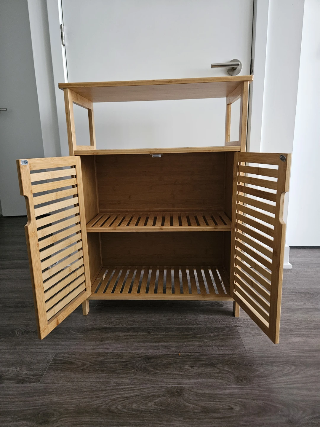 Bamboo Storage Cabinet with Shelves - photo 2