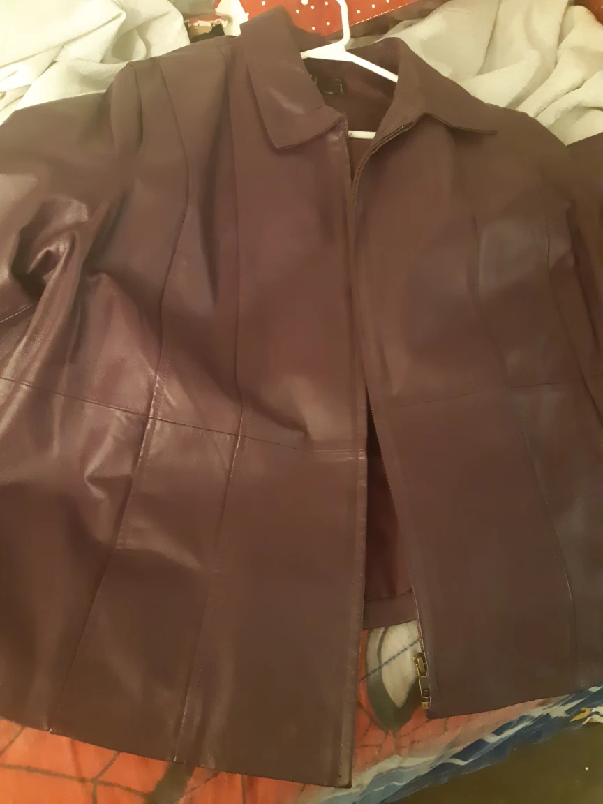 Women's purple Leather Jacket