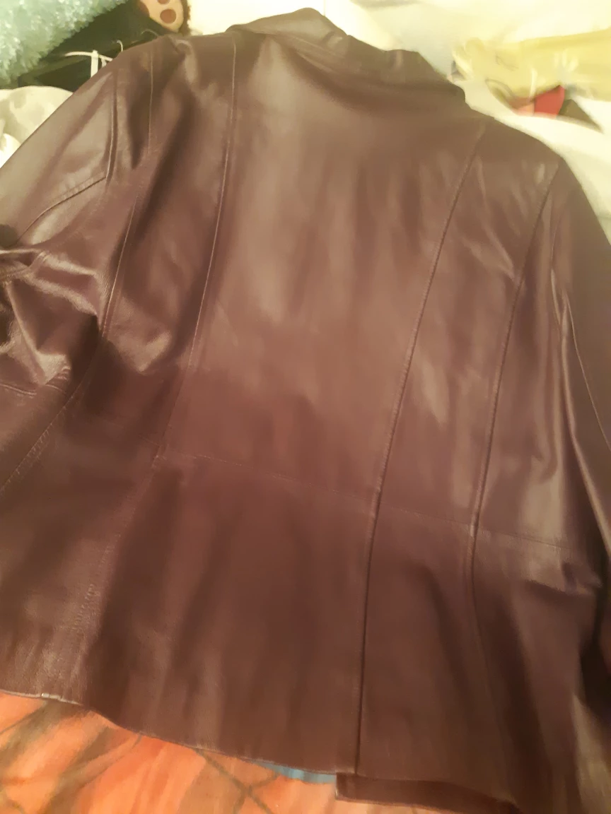 Women's purple Leather Jacket - photo 3