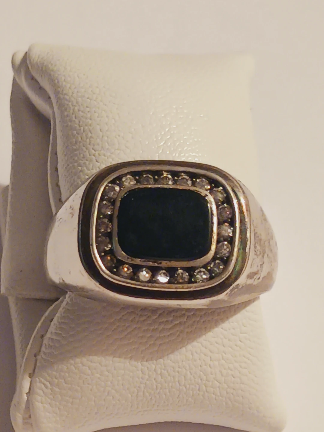 Men's Sterling silver 925 Ring with Onyx and Diamonds - photo 3