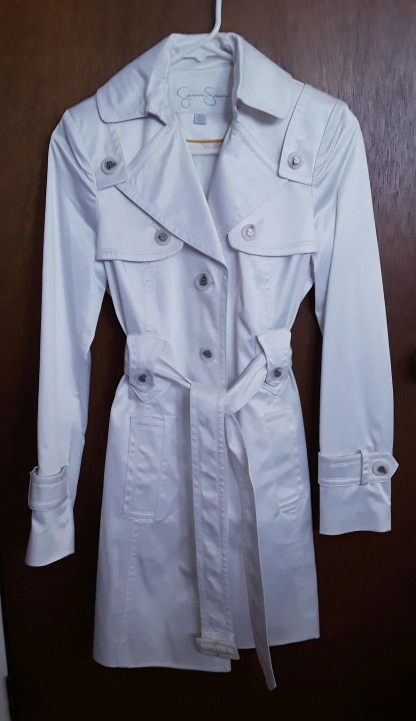 Jessica Simpson White Trench Coat XS
