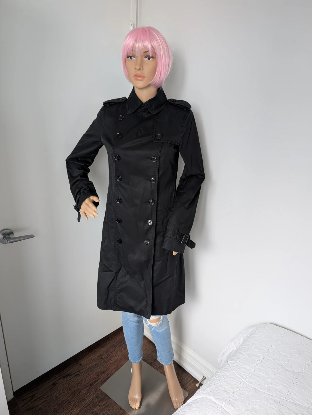 Banana Republic Black Double-Breasted Trench Coat - photo 2