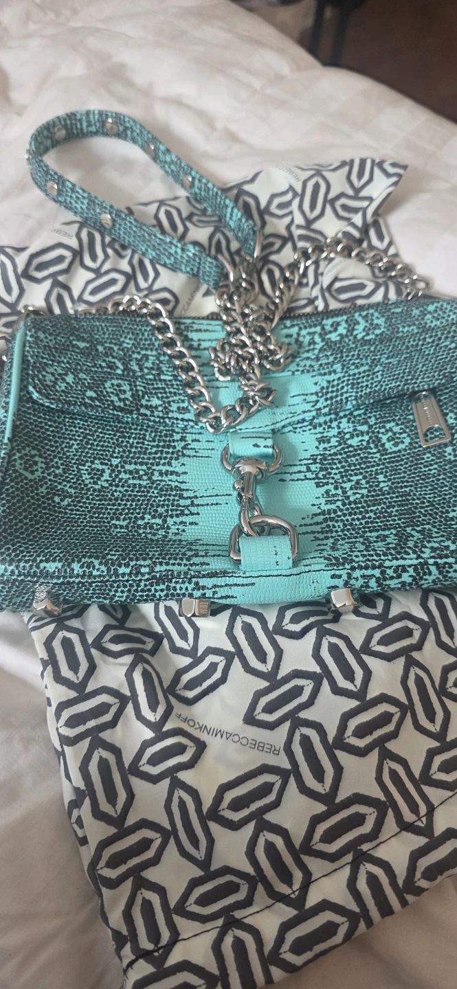 Rebecca Minkoff Turquoise Snake Print Crossbody Bag