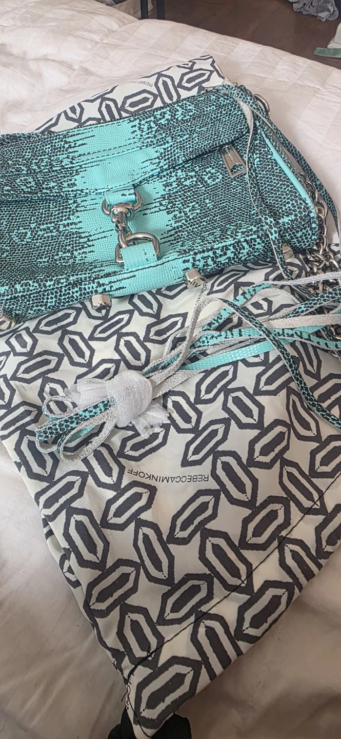 Rebecca Minkoff Turquoise Snake Print Crossbody Bag - photo 5