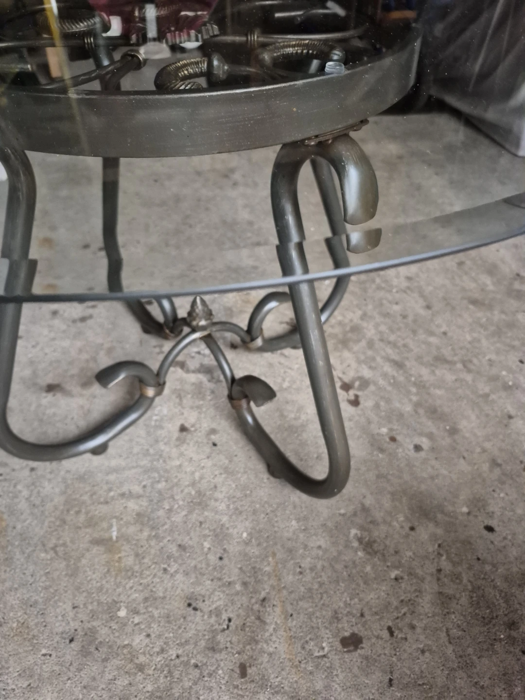 Beautiful Ornate Metal and Glass Accent Table - photo 2