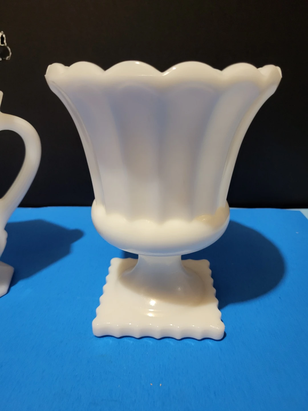 Vintage Milk Glass Pitcher and Vase Set - photo 3