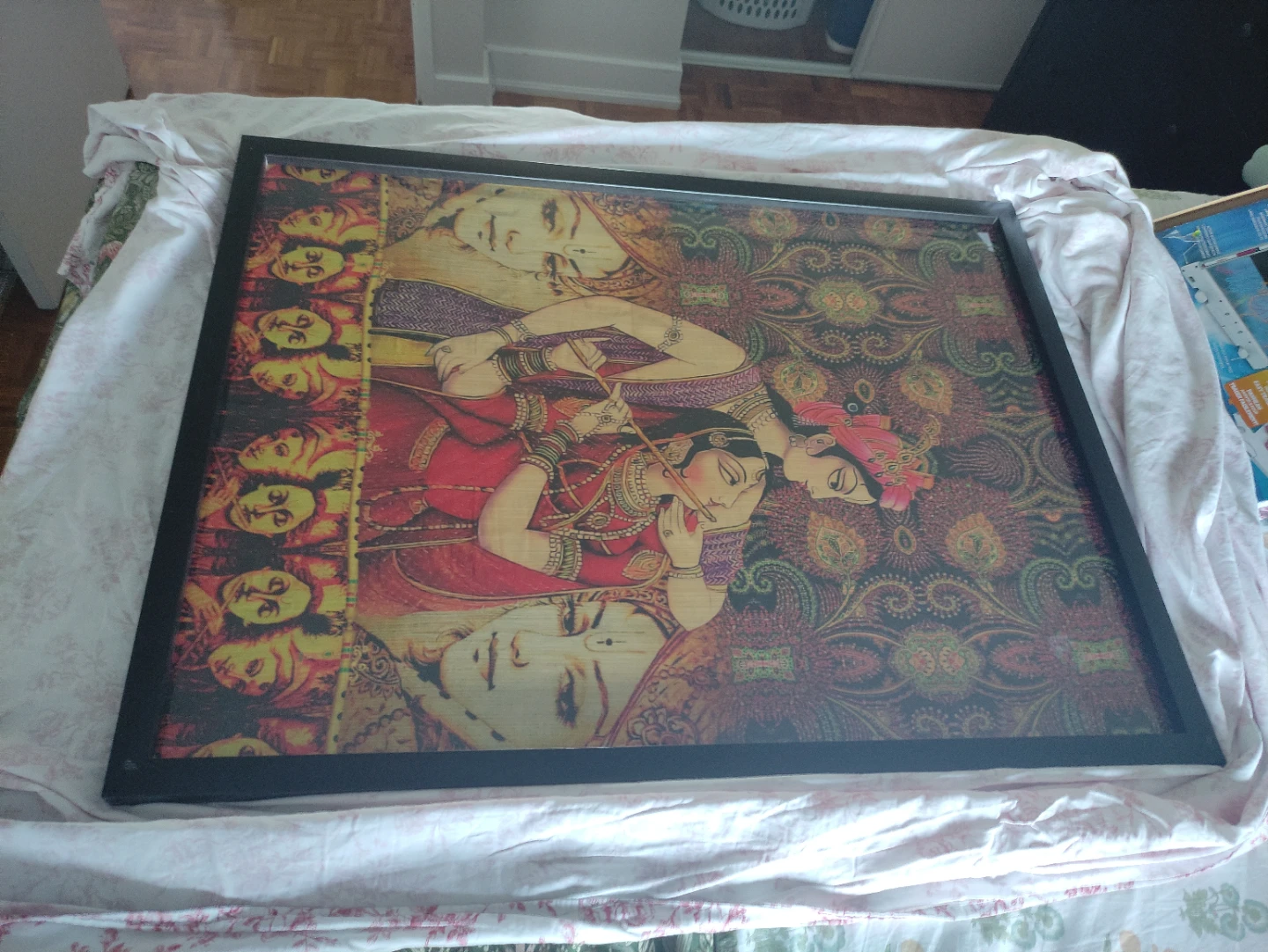 Framed Krishna & Radha Art Print - photo 2
