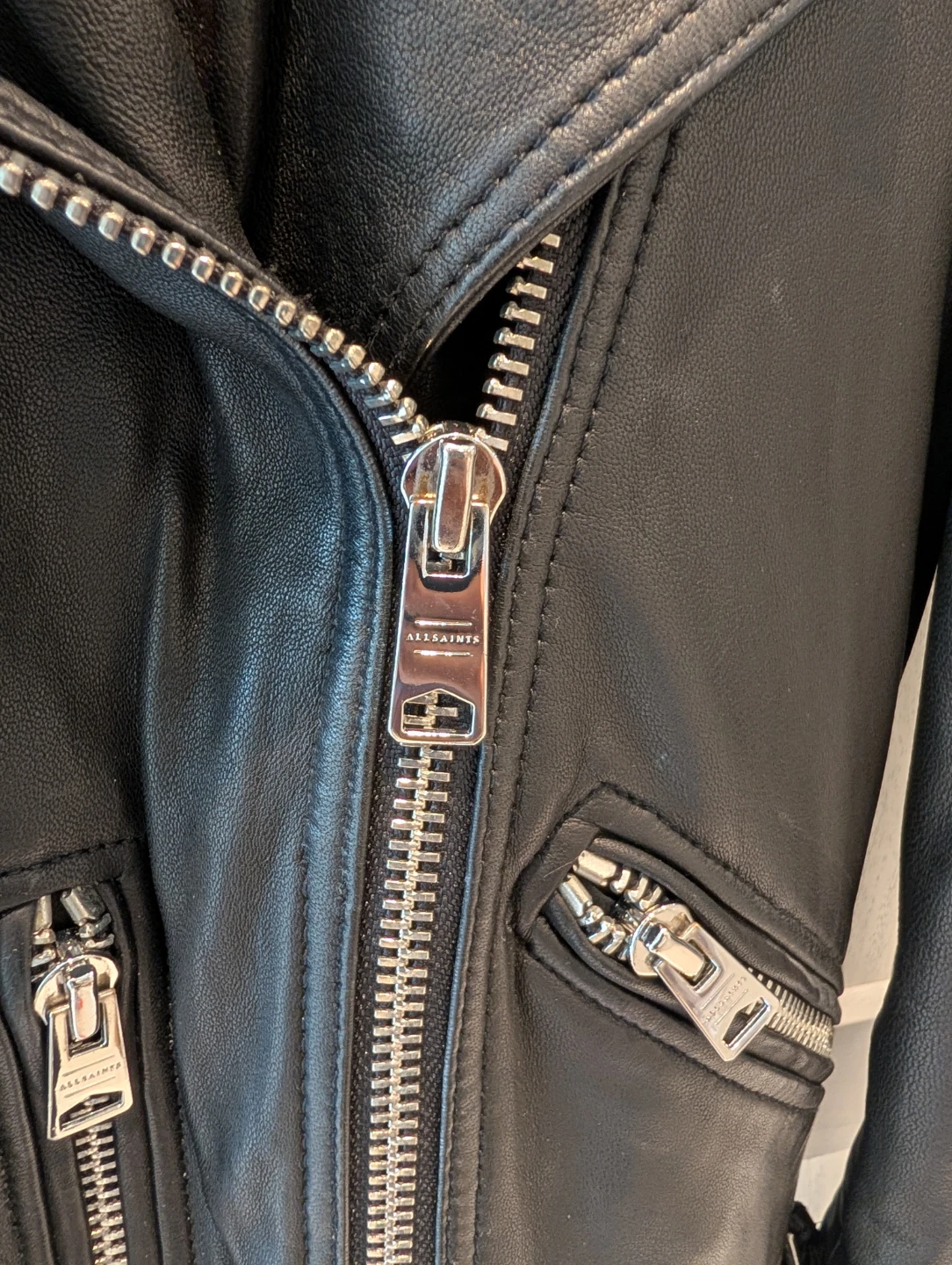 AllSaints Estella Biker Jacket - Black sz 6 - photo 3