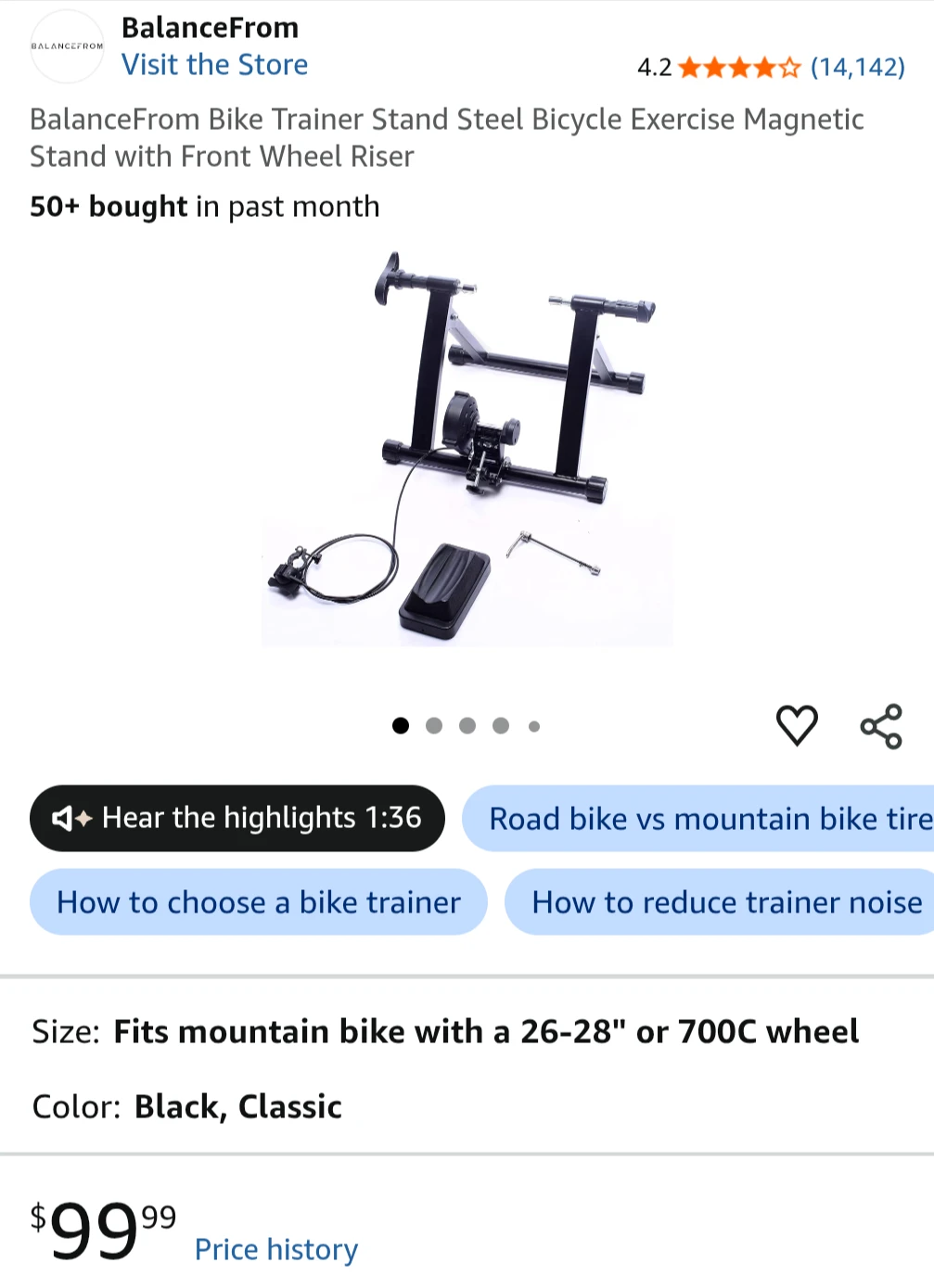 BalanceFrom Bike Trainer Stand