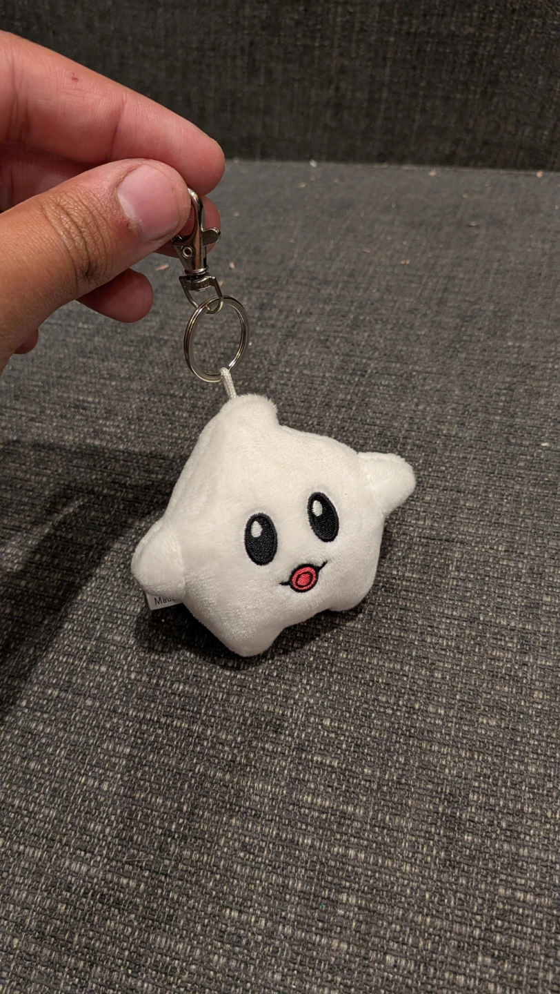 Super Mario Galaxy Movie White Luma Plush Keychain (Rare Chase)