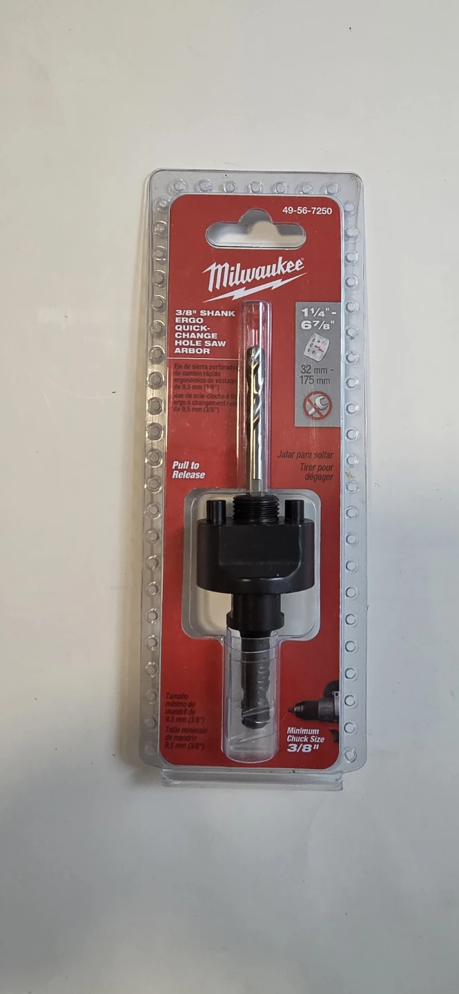 Milwaukee Hole Saw Arbor with 3/8" Shank