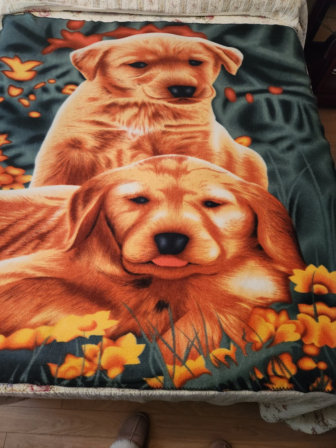 Golden Retriever Puppy Fleece Throw Blanket