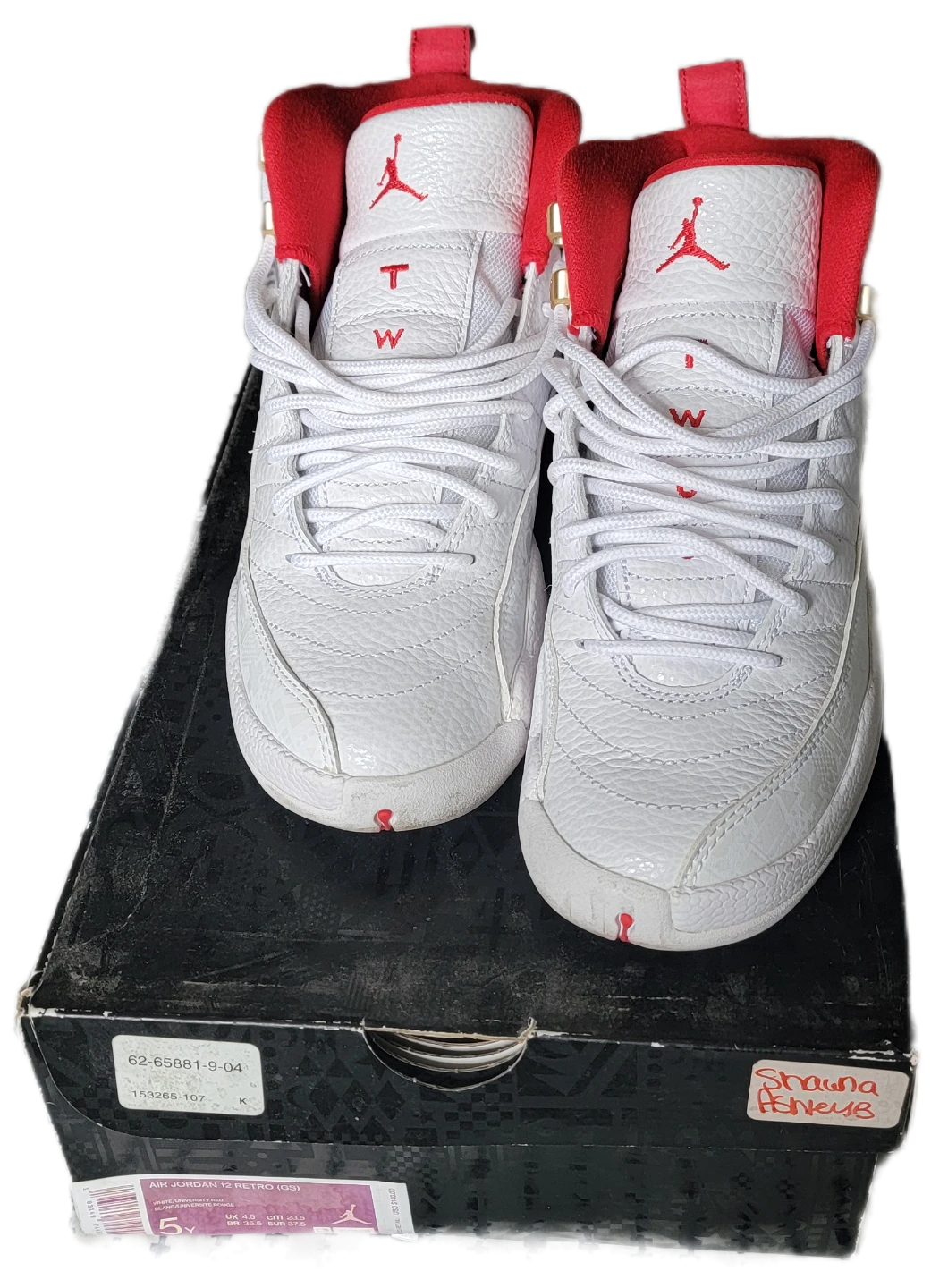 Nike Air Jordan 12 Retro White Taxi Gold Shoes - photo 3