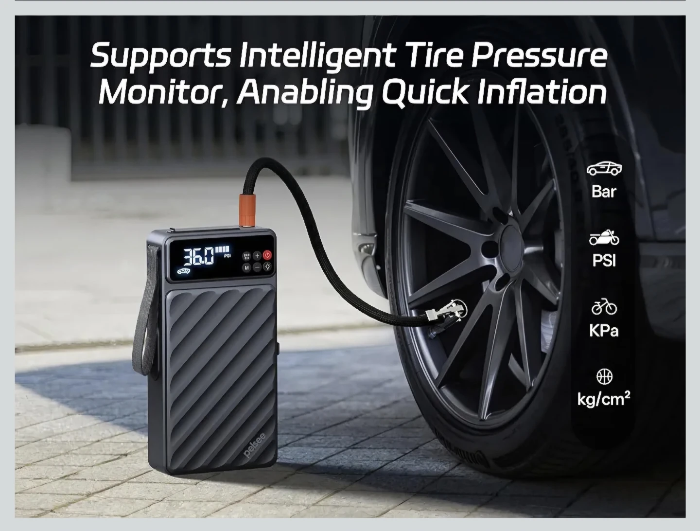 Pelsee 6000A Jump Starter & Air Compressor Power Bank - photo 3