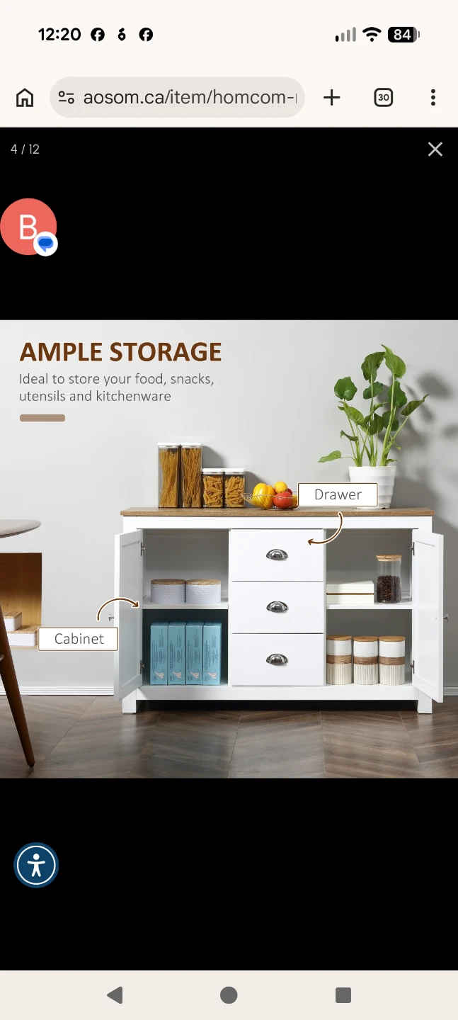 Homcom Sideboard Buffet Cabinet - photo 2