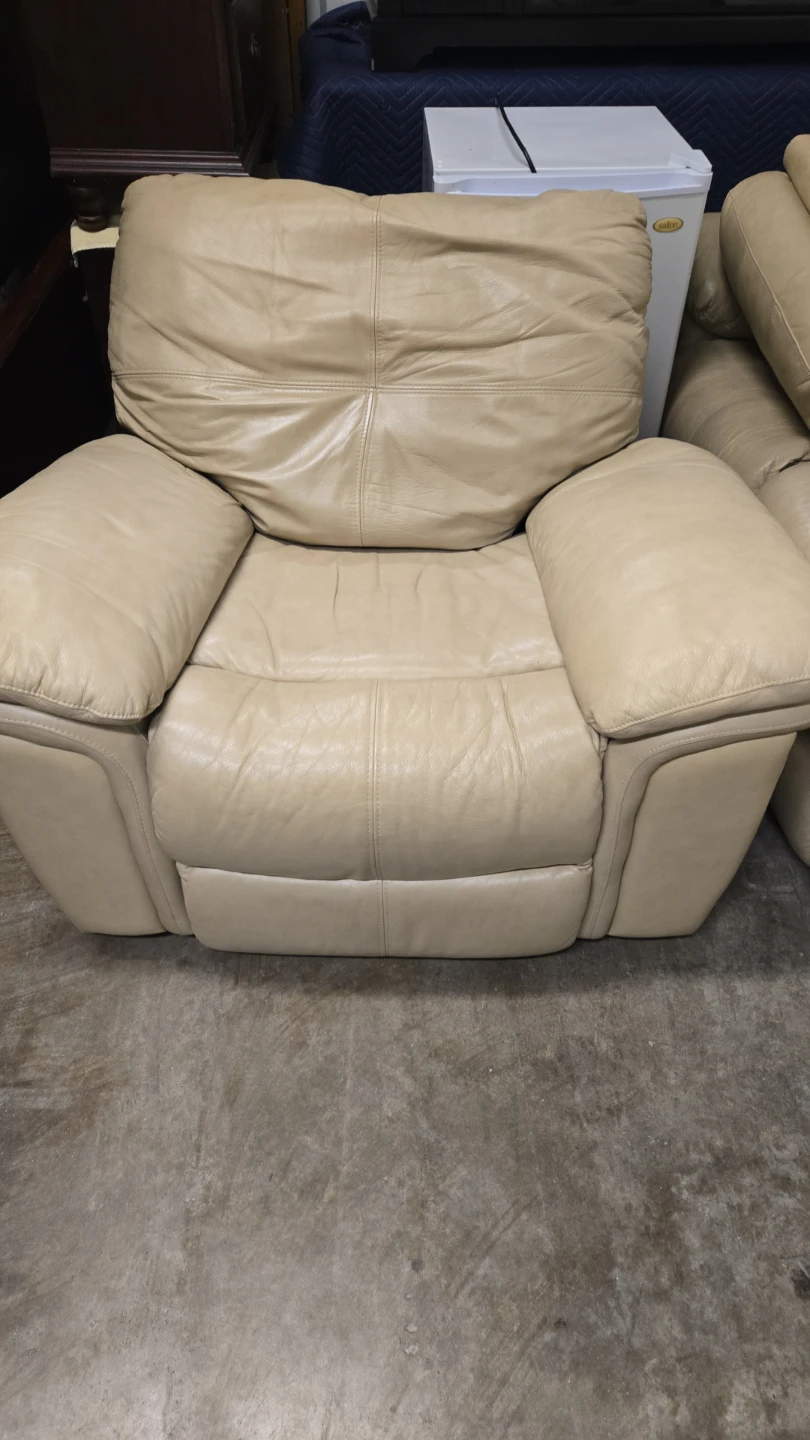 Cream Leather Recliner Chair