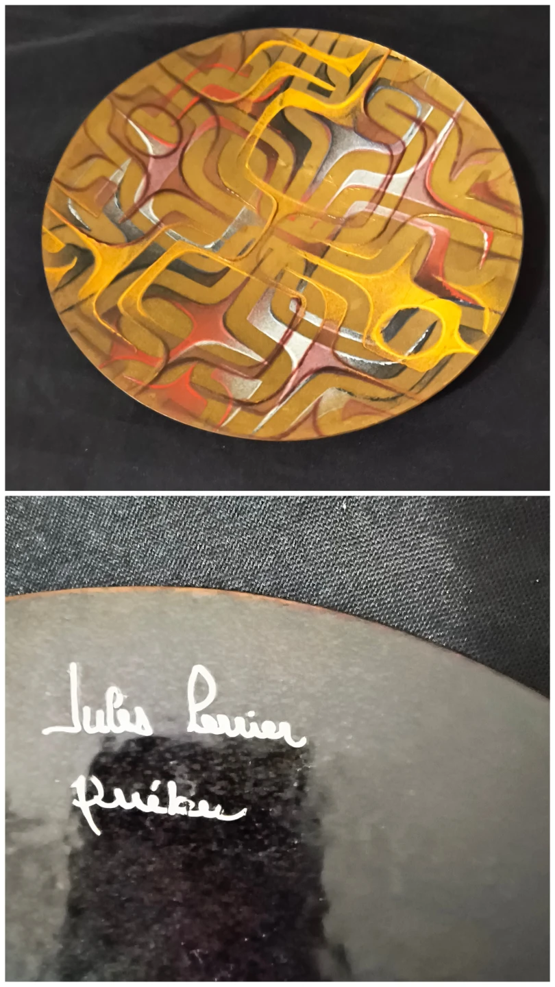 Jules Perrier Québec Mid-Century Modern Enamel on Copper Plate