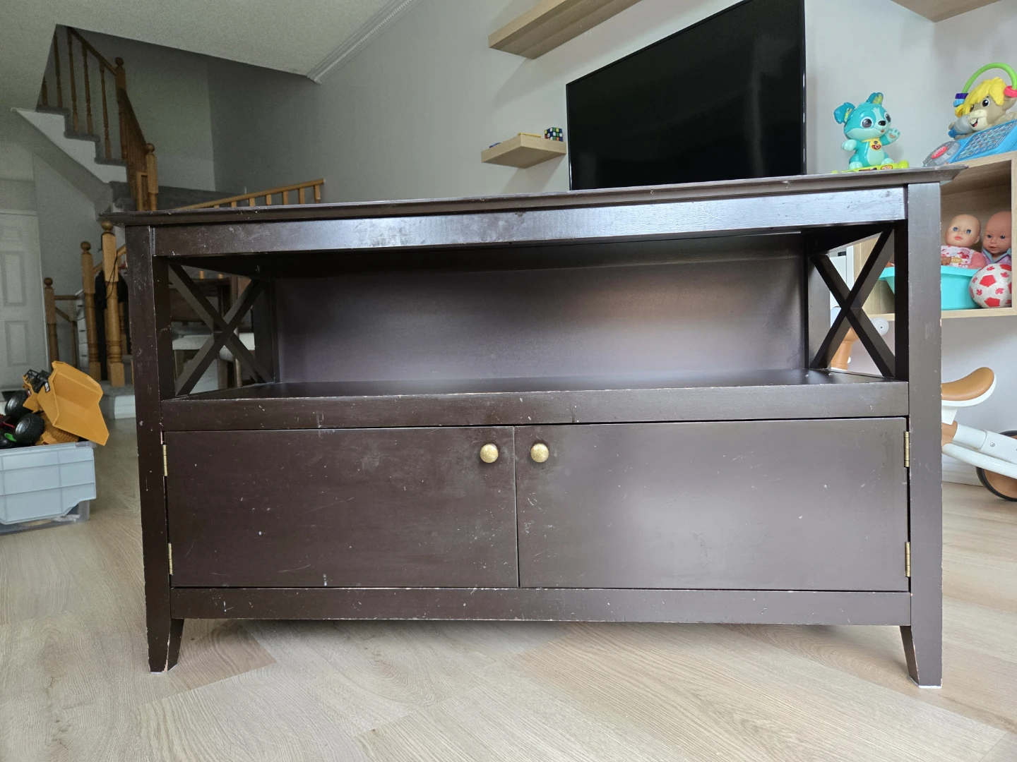 Dark Brown TV Stand with Storage
