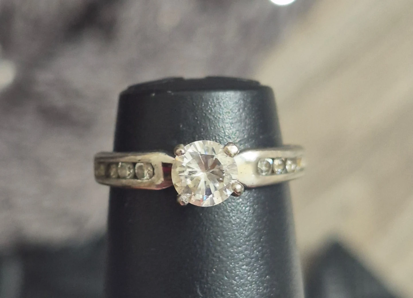 Silver ring with cubic zirconia