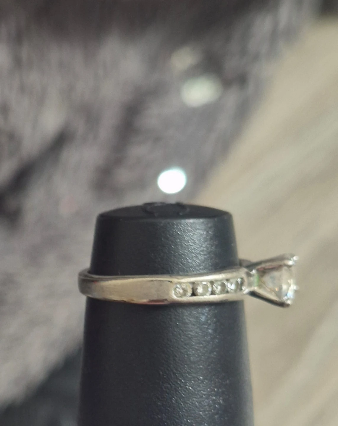 Silver ring with cubic zirconia - photo 2