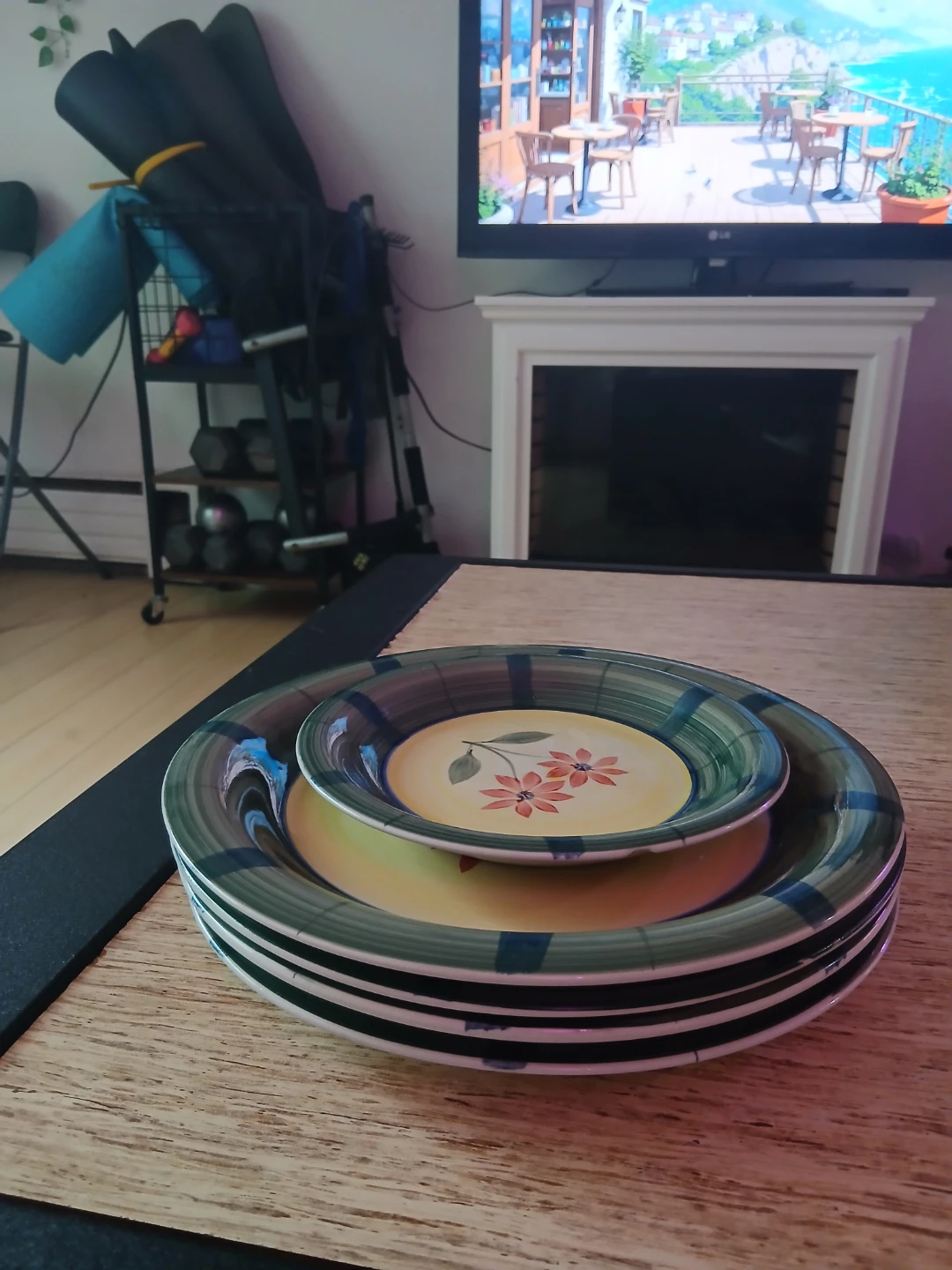 Set of 5 decorative plates with floral design - photo 3