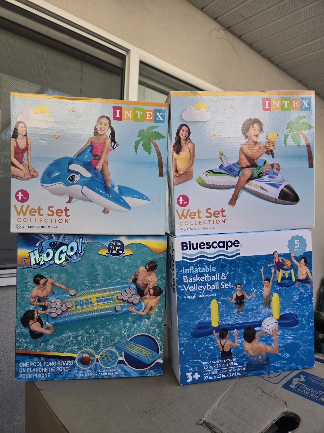 4 brand new inflatable floaty toys