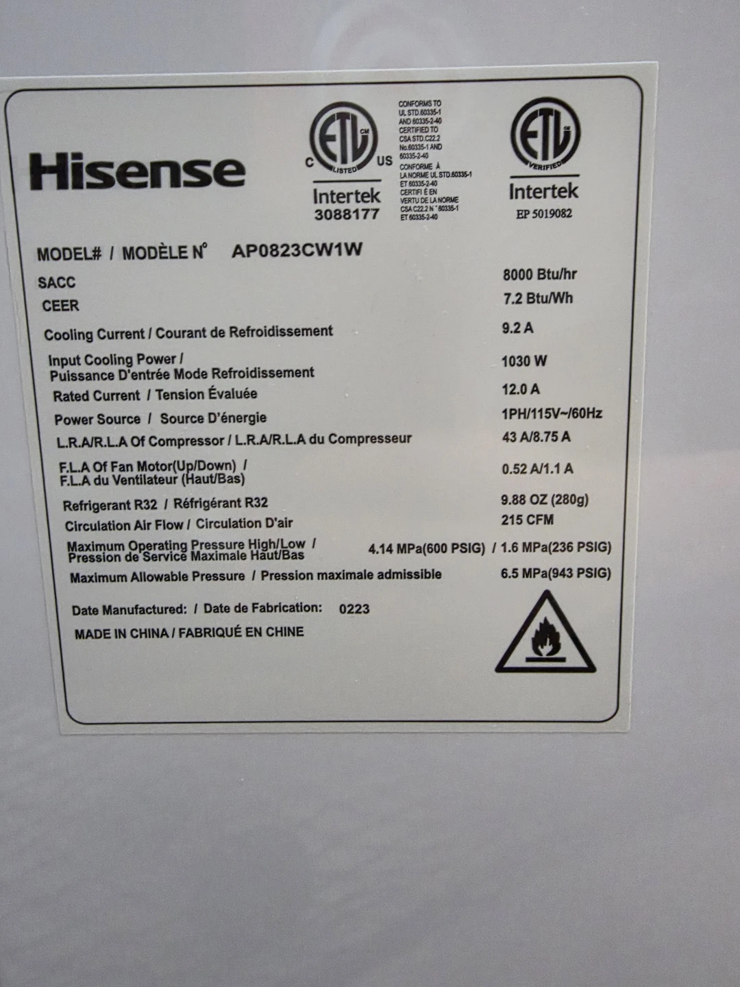 Hisense portable Ac - photo 2