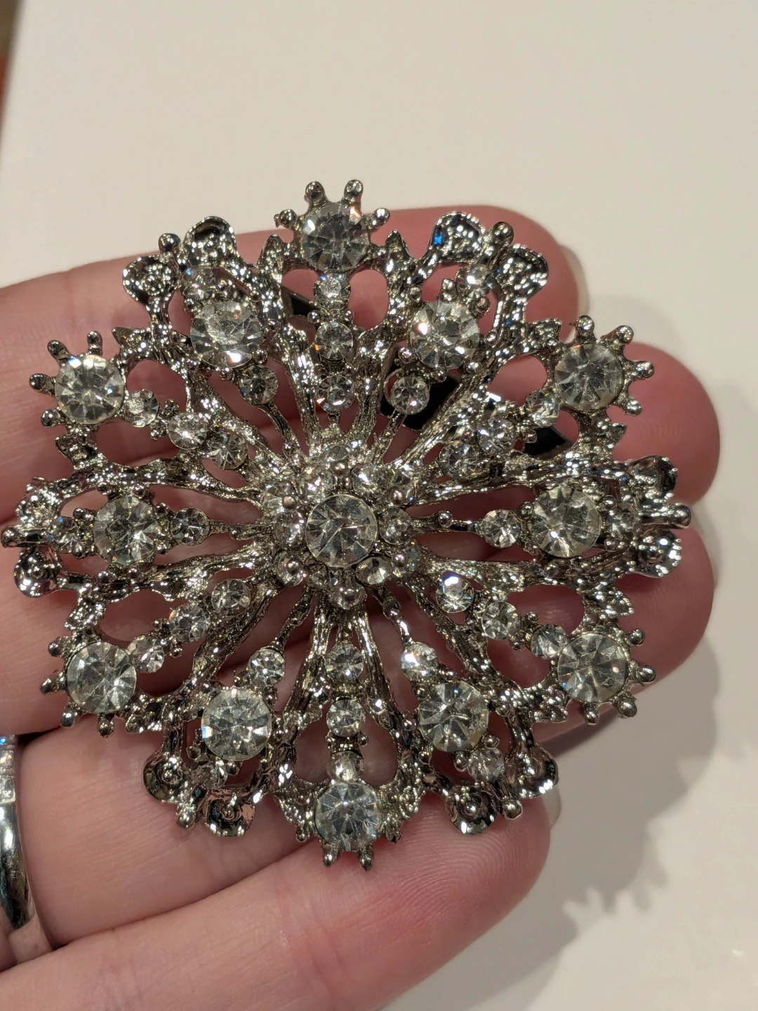Rhinestone Starburst Brooch