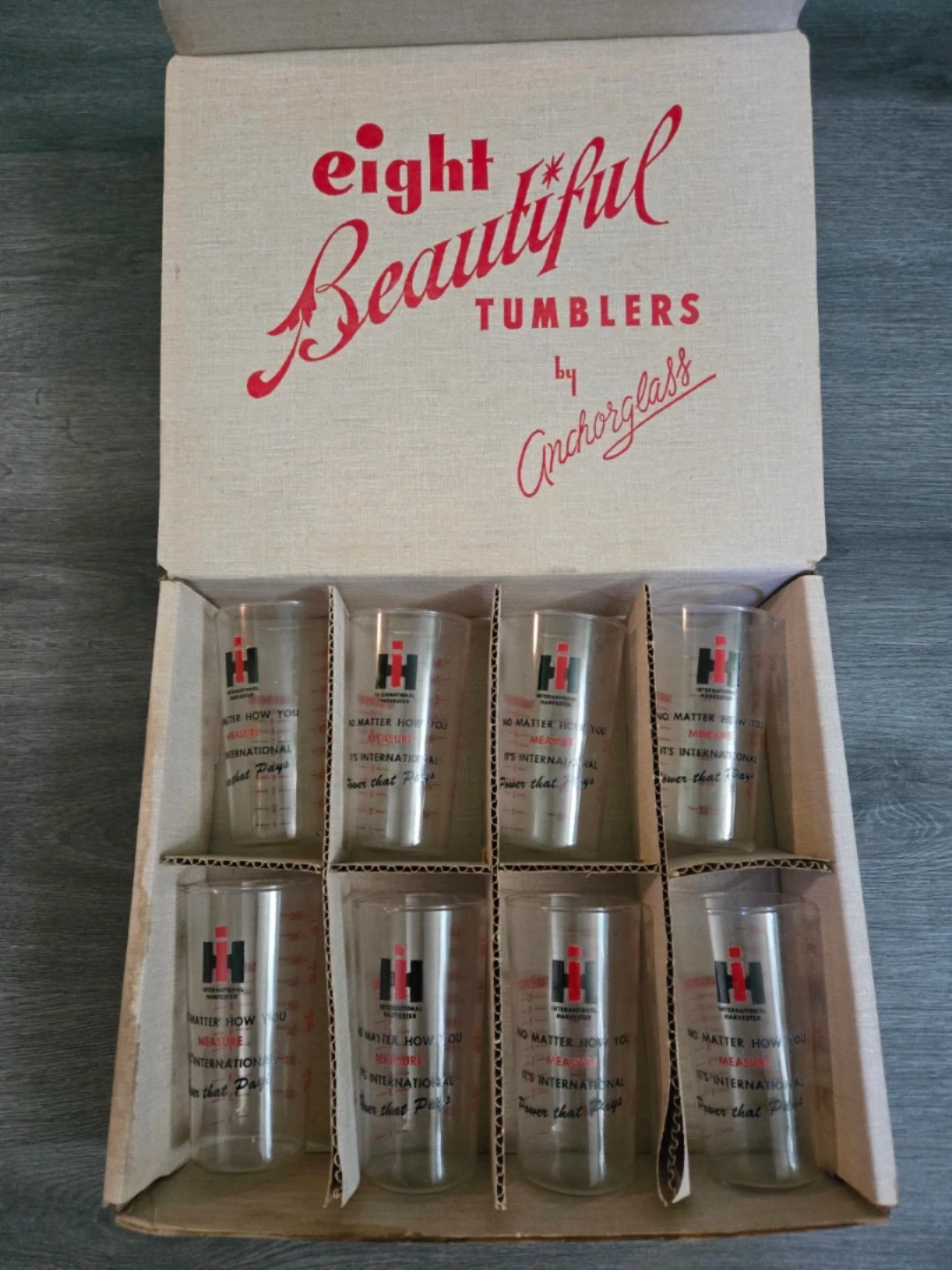 Eight Vintage Anchor Hocking International Harvester Tumblers - photo 3