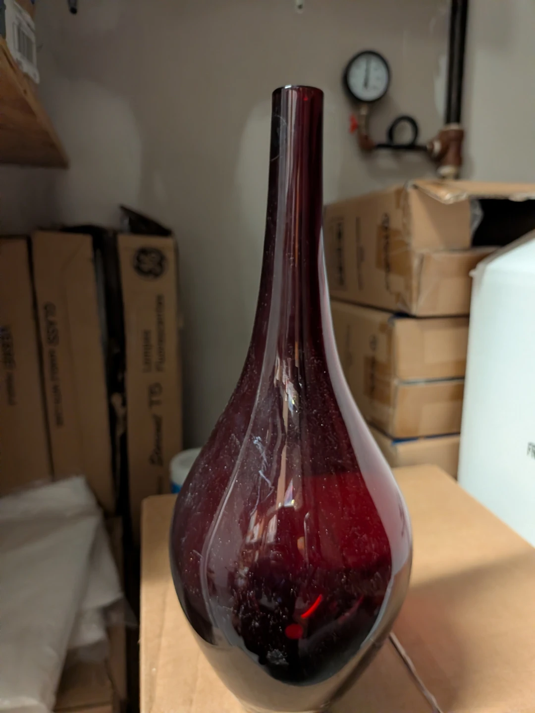 IKEA Red Glass Vase