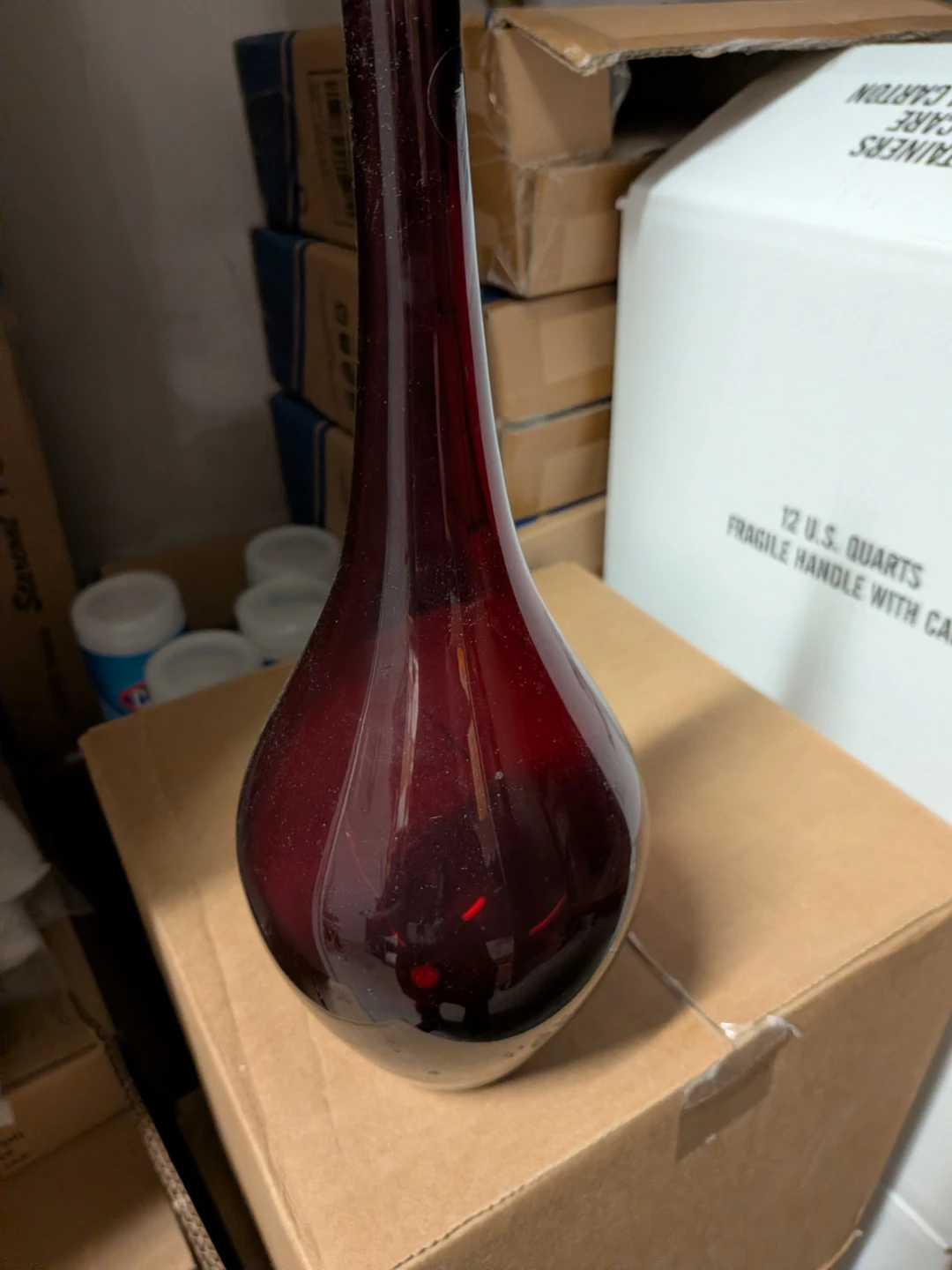 IKEA Red Glass Vase - photo 2