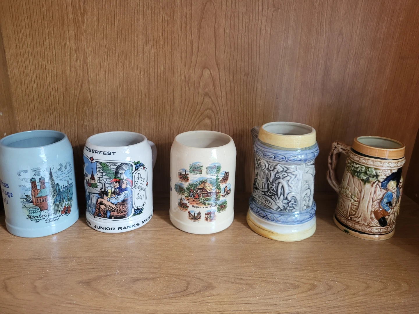 Collection of 5 Ceramic German Beer Steins