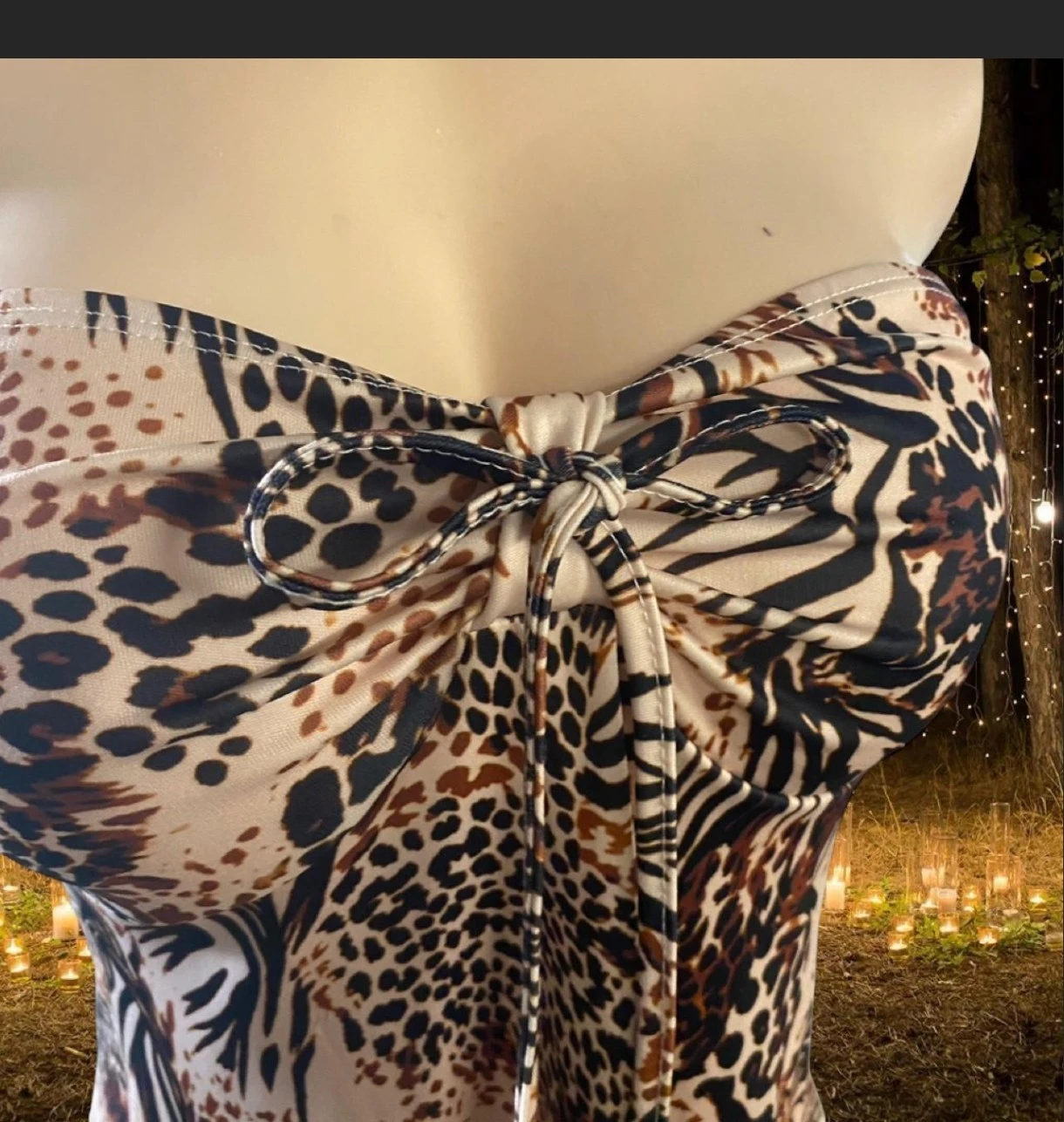Halter Neck Animal Print Mini Dress - photo 3