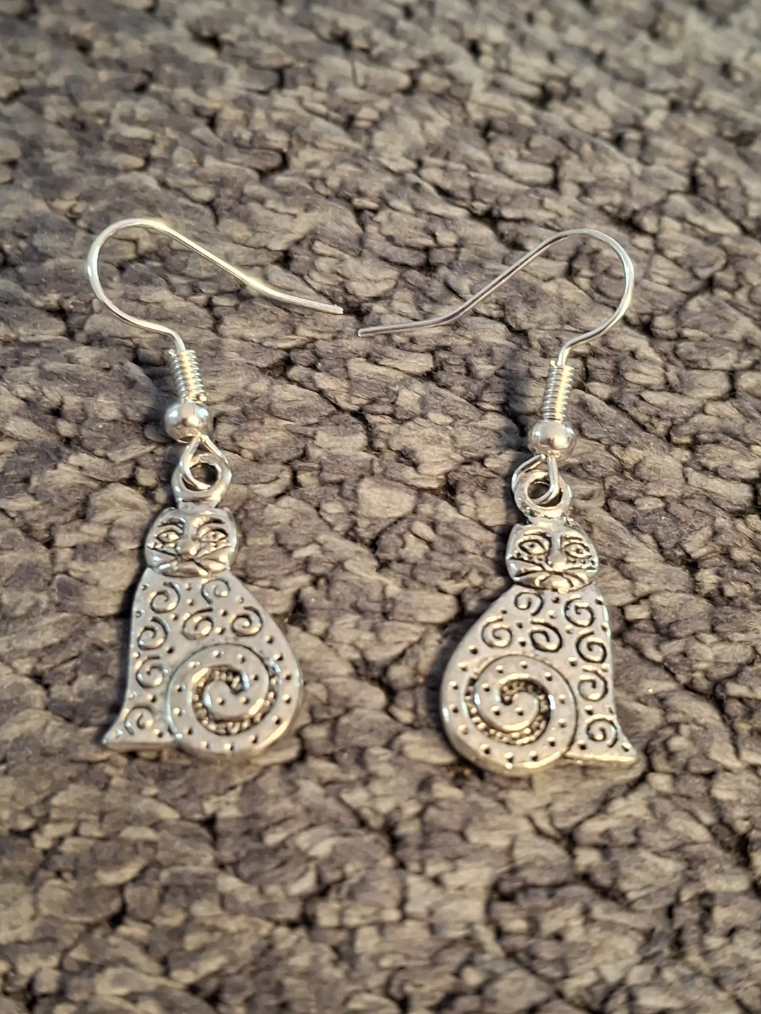 Silver Cat Earrings - photo 2