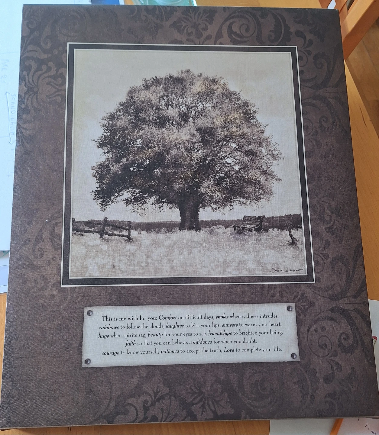 Inspirational Wall Art with Tree and Quote