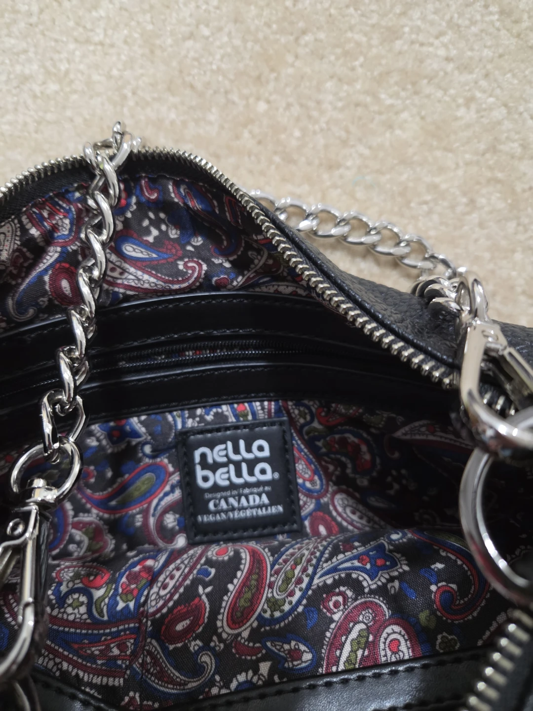Black Nella Bella Vegan Leather Studded Purse