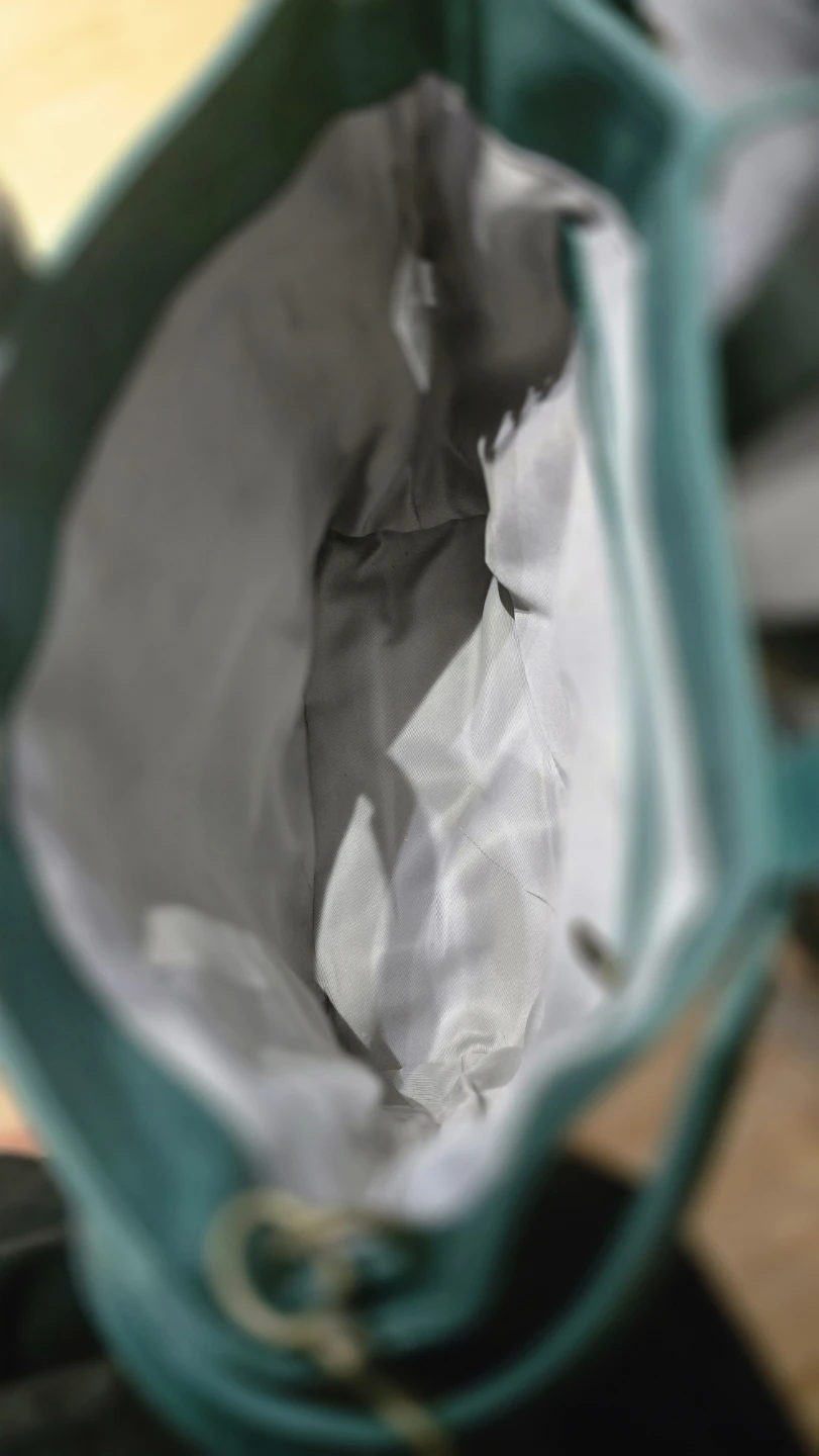 Light Blue Faux Leather Tote Bag - photo 3