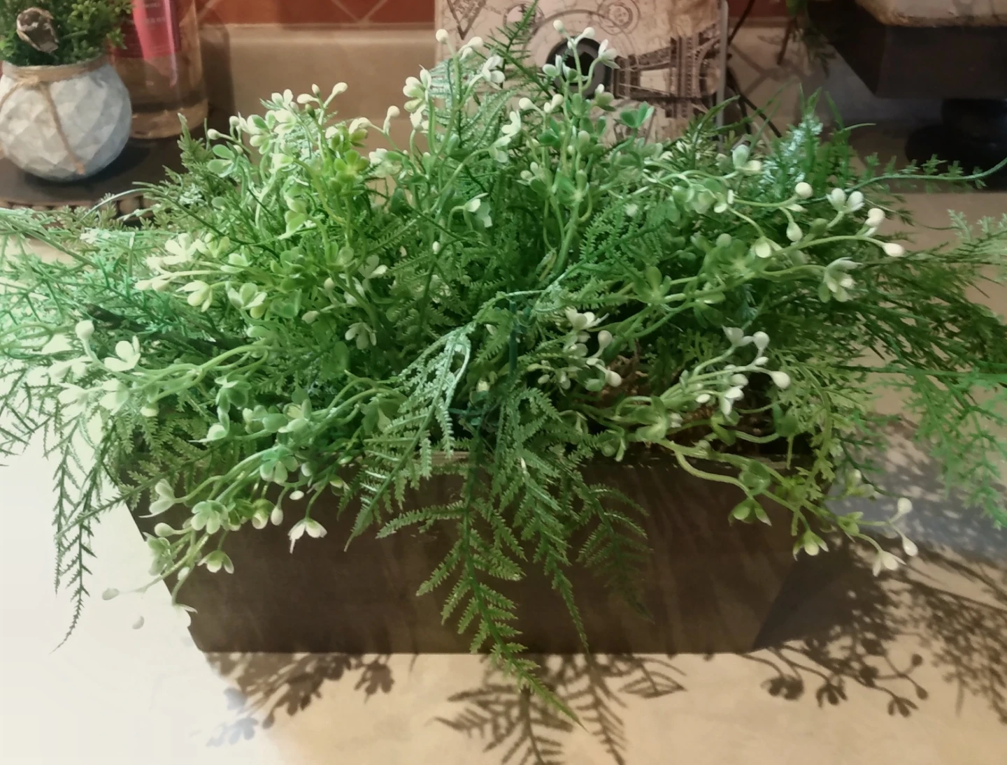 Realistic Flower Arrangement in Wooden Box