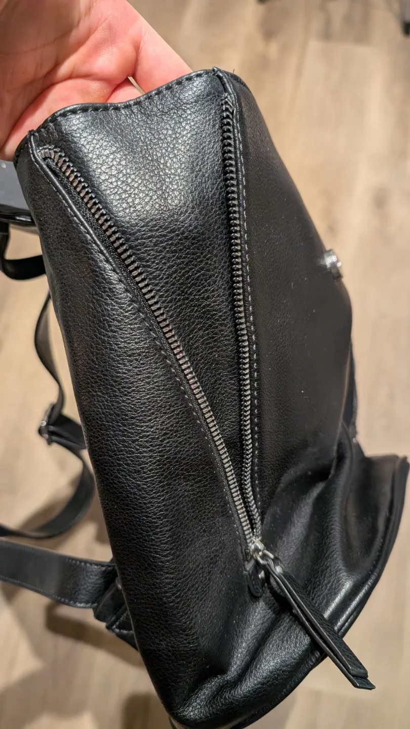Small Black Faux Leather Backpack - photo 4