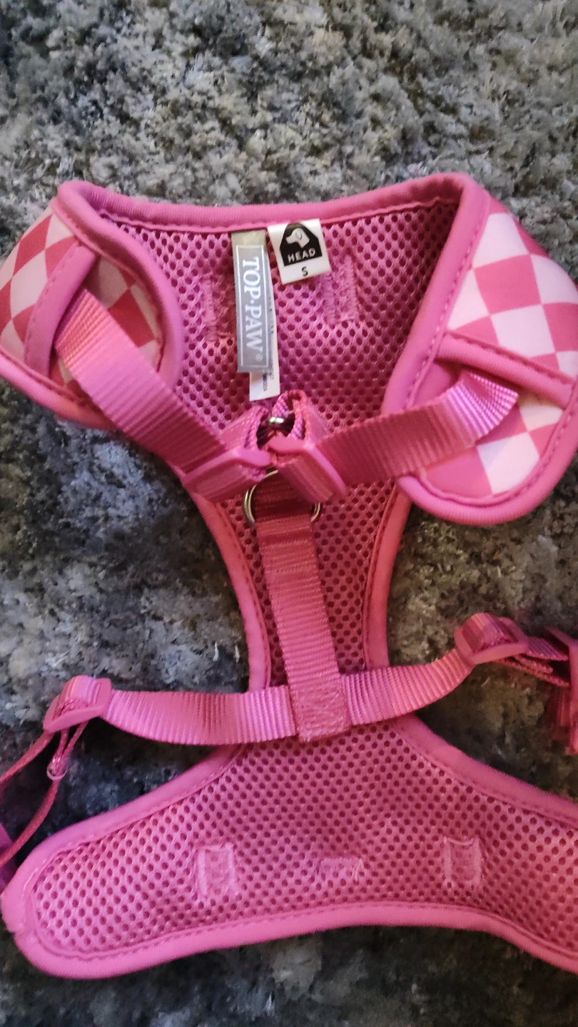 TOP PAW Pink Checkerboard Dog Harness
