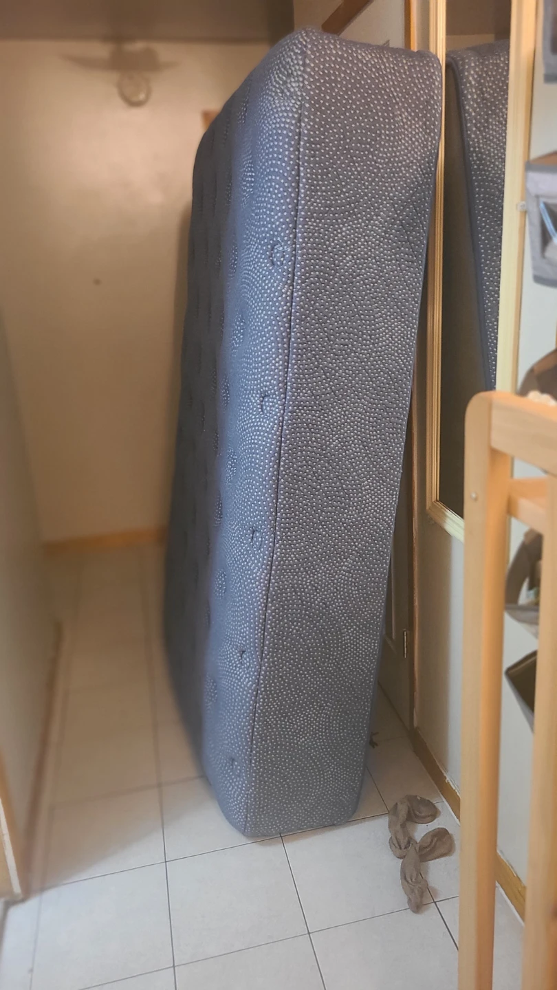 Full size mattress and wooden bed frame