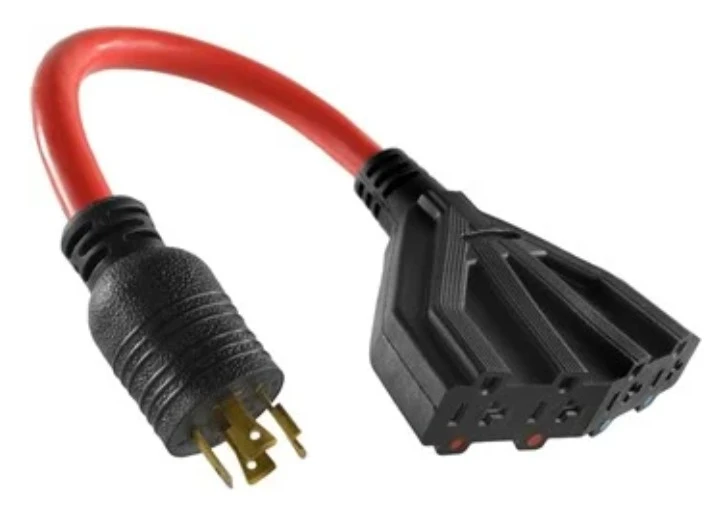 Red Power Cord Splitter Adapter