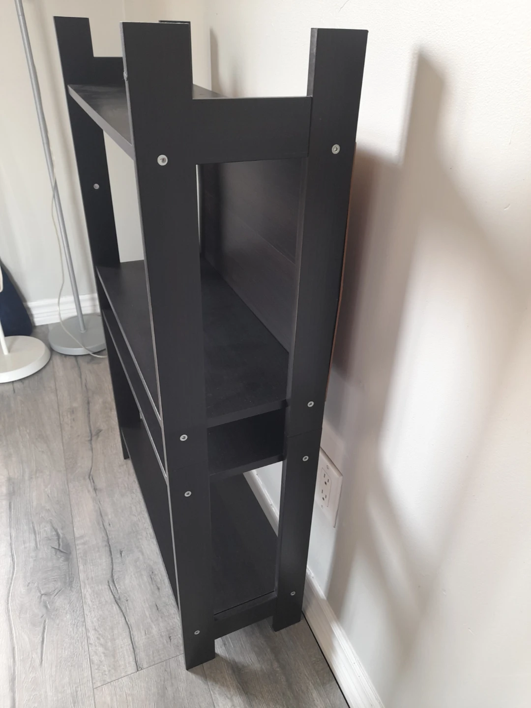 Dark Brown 3-Shelf Ladder Bookshelf