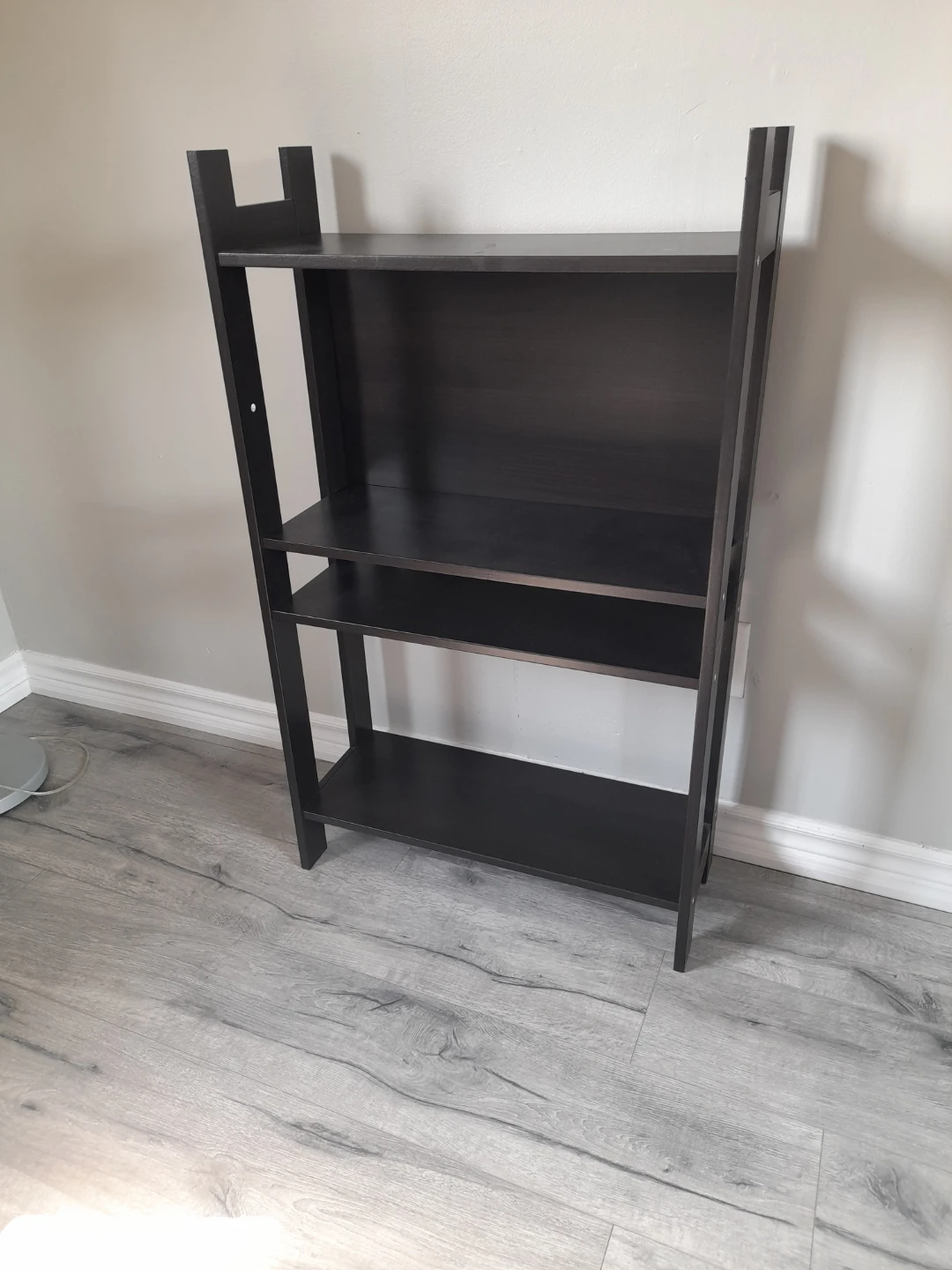 Dark Brown 3-Shelf Ladder Bookshelf - photo 2
