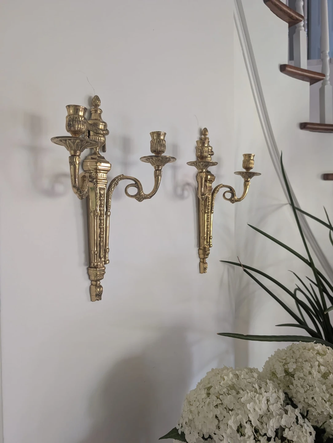 Beautiful Brass Wall Candle Sconces (Pair) - photo 2