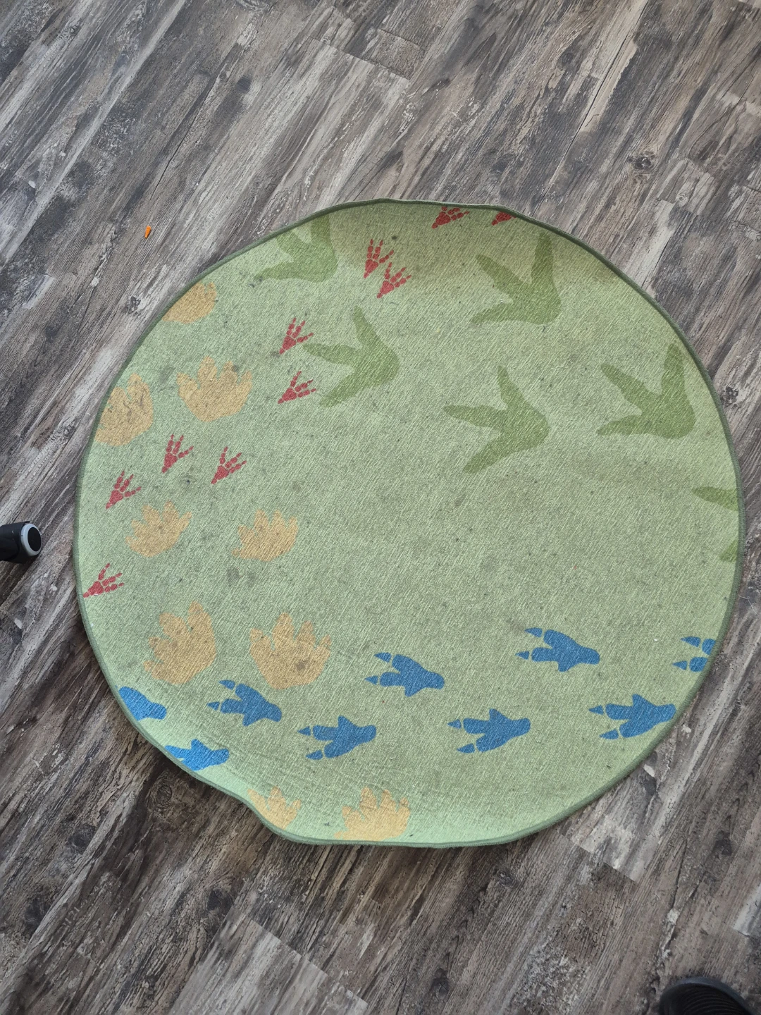 Round Dinosaur Footprint Rug