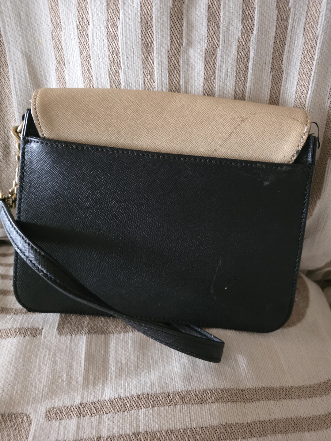 Calvin Klein Black & Tan Crossbody Flap Bag