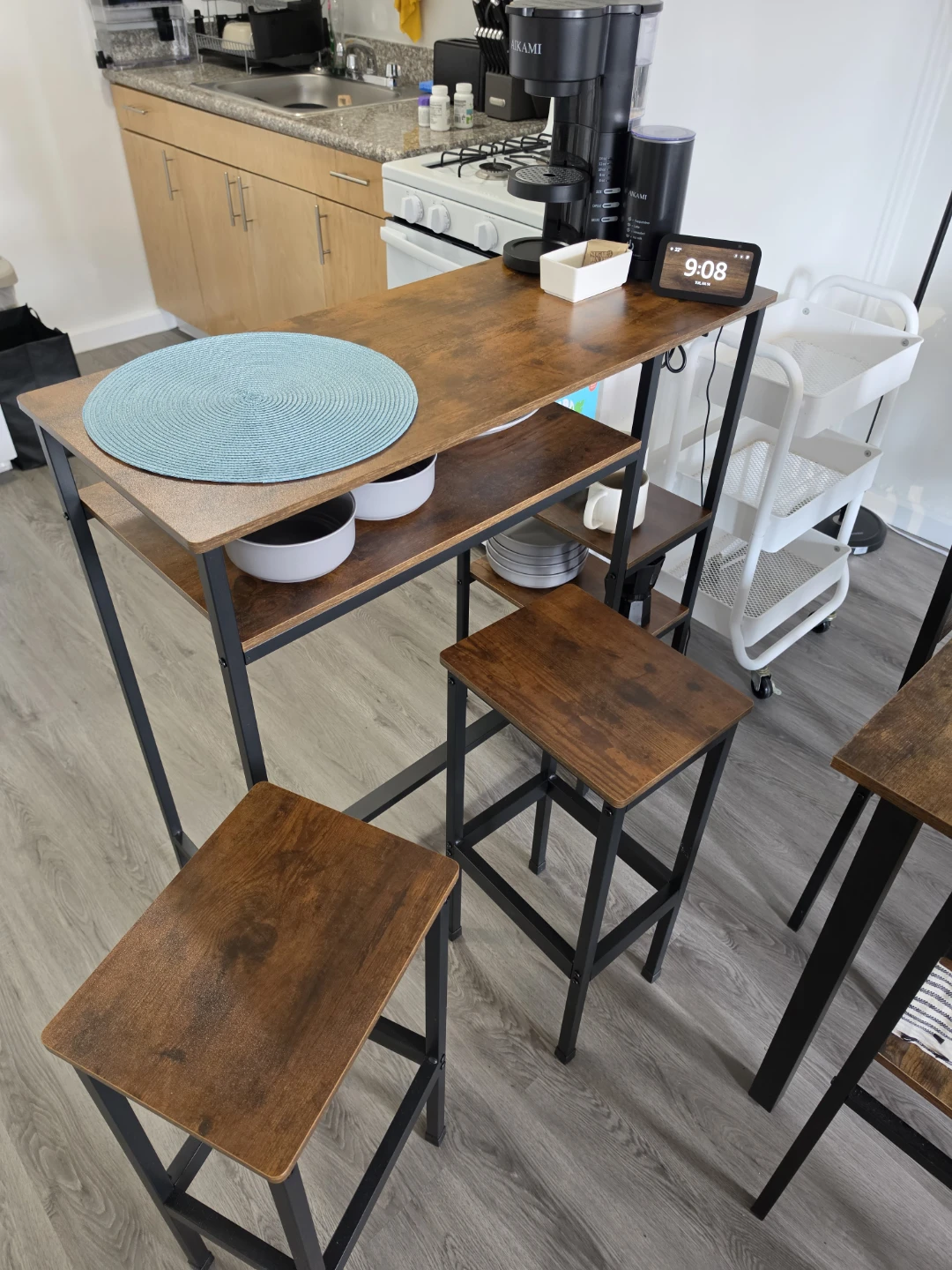 3-Piece Bar Table & Stools Set with Power Outlets – $75 - photo 3